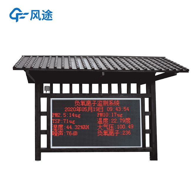 森林公园负氧离子监测站实时数据可视化展示